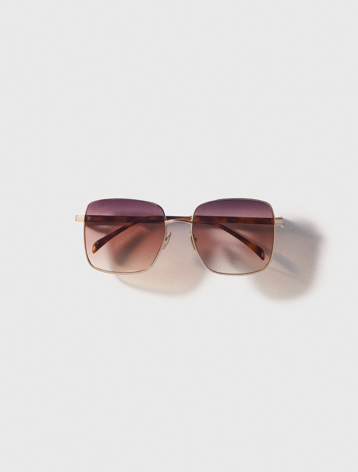 Gafas rectangulares en mezcla de metales