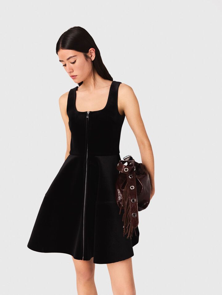 Vestido corto de terciopelo