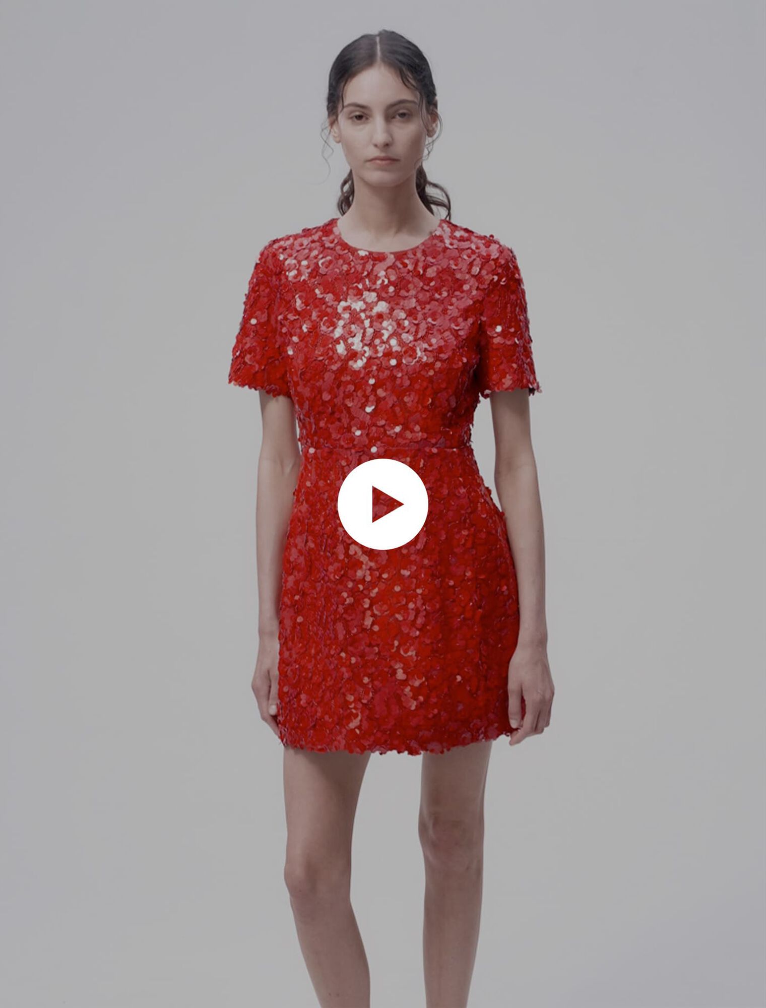 Vestido corto lentejuelas flores