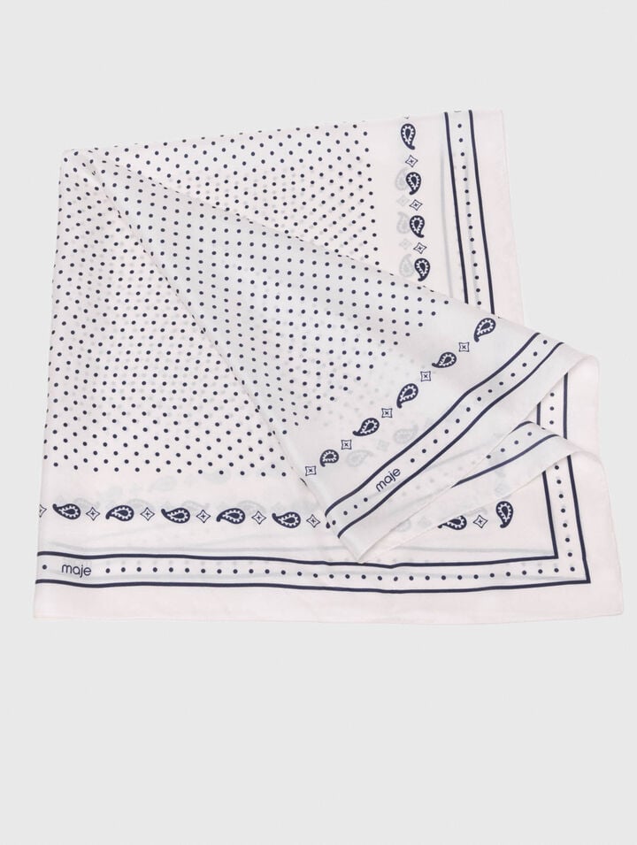 Pañuelo estampado de seda 90x90