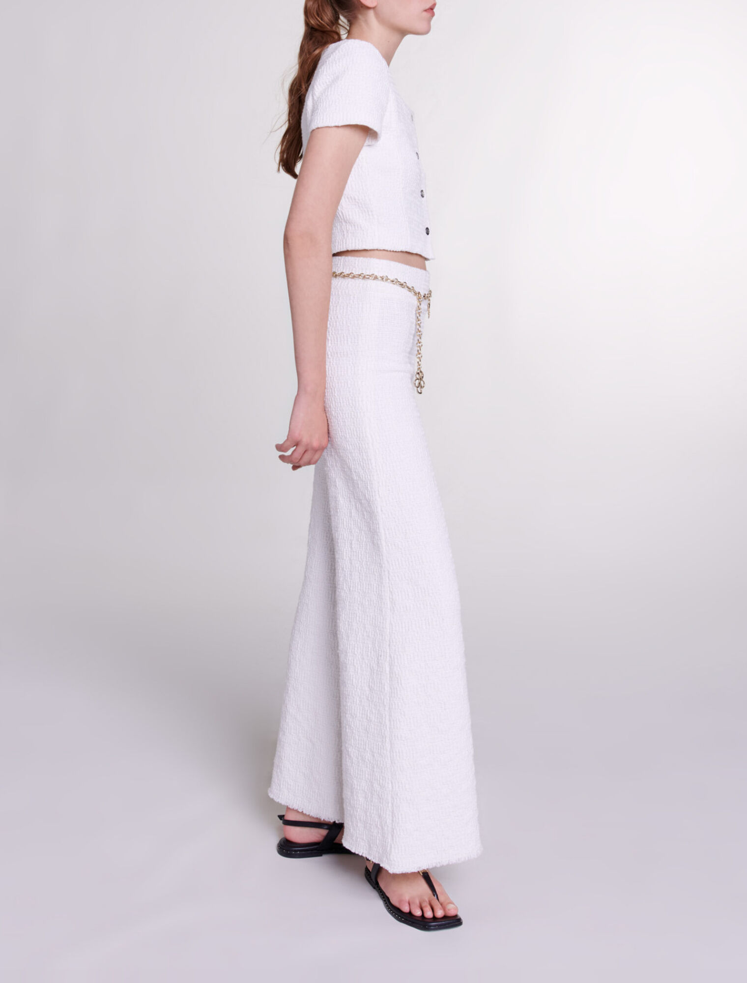 Pantalón ancho de tweed
