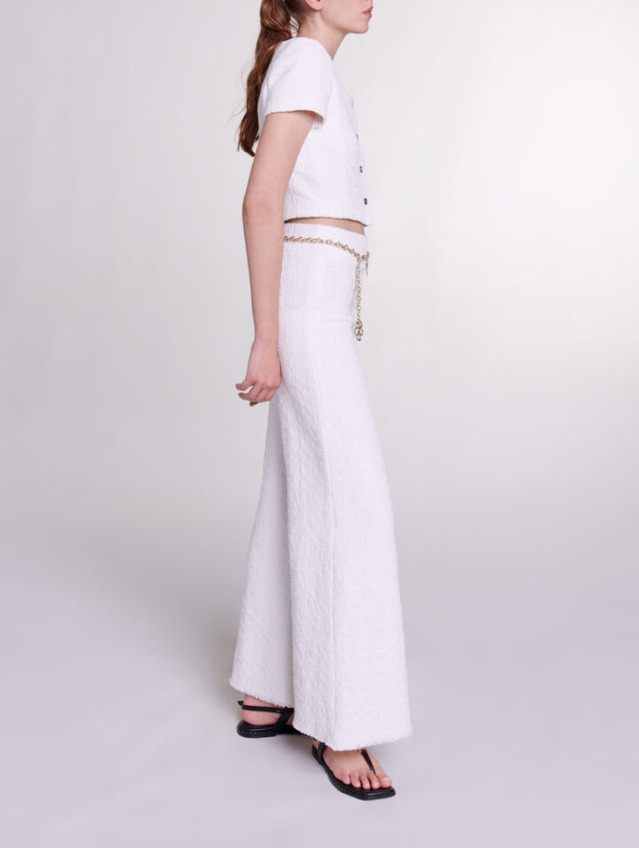 Pantalón ancho de tweed