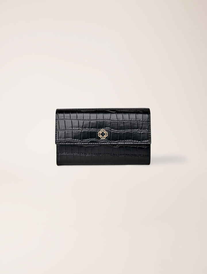 Bolso en cuero repujado de cocodrilo