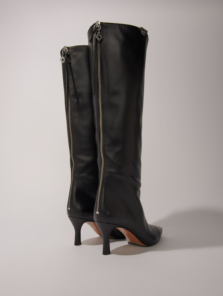 Botas de cuero con puntera fina
