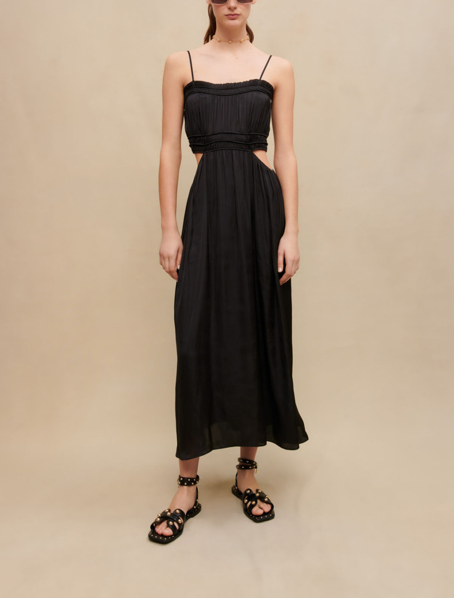 Vestido largo de satén