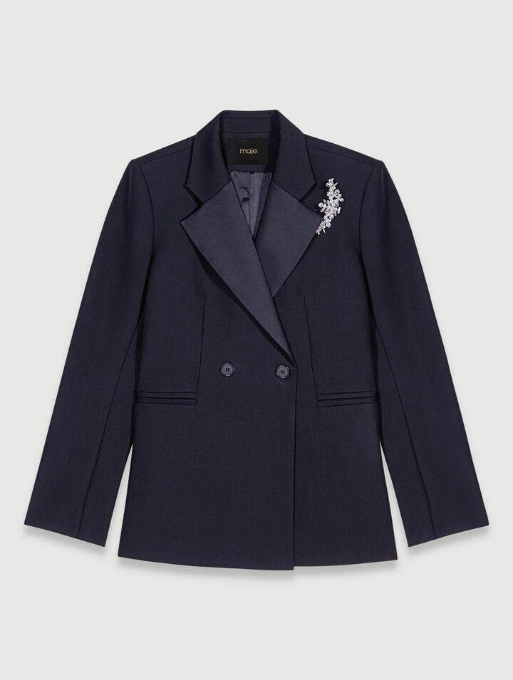 Chaqueta de traje con pasador