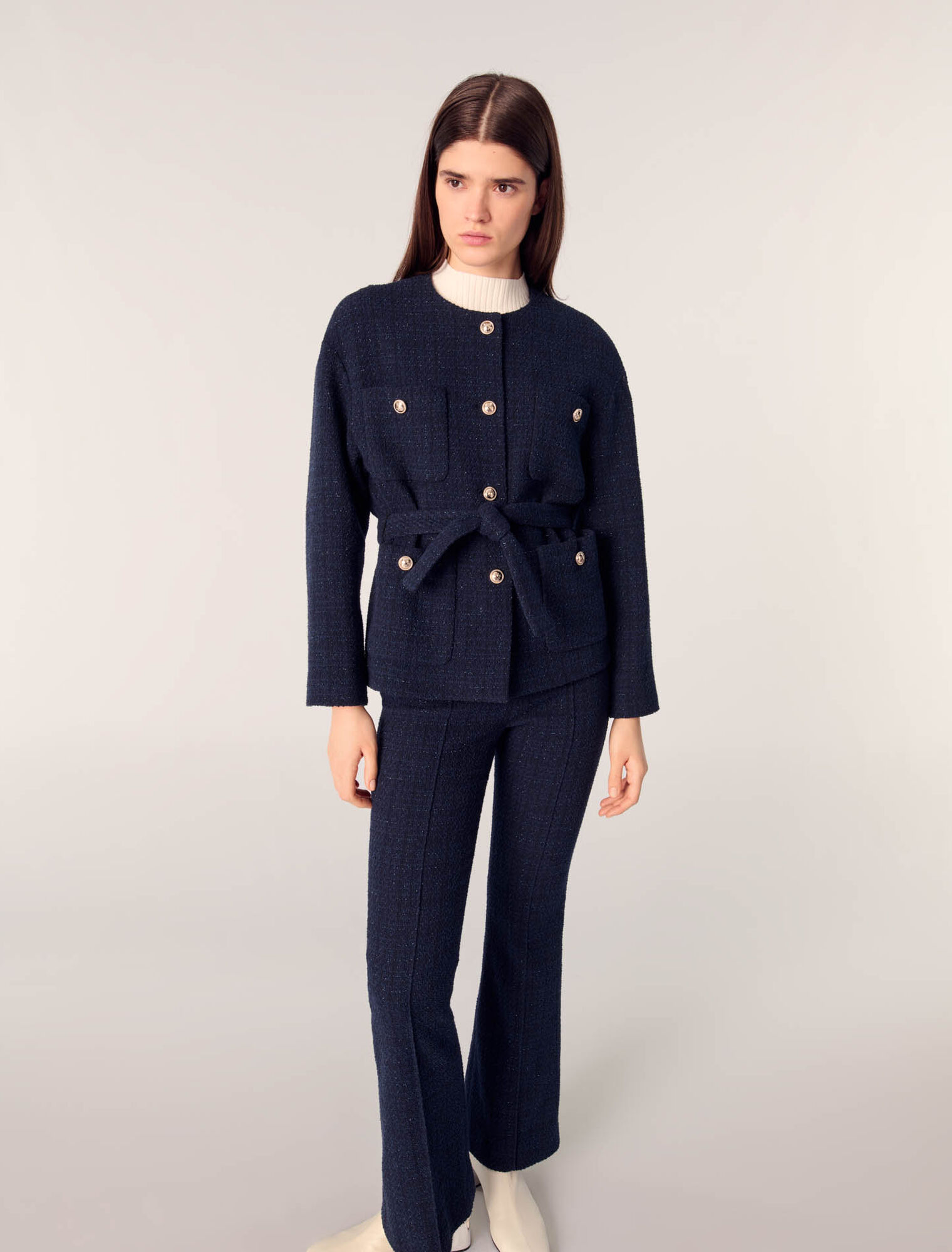 Chaqueta 4 bosillos de tweed
