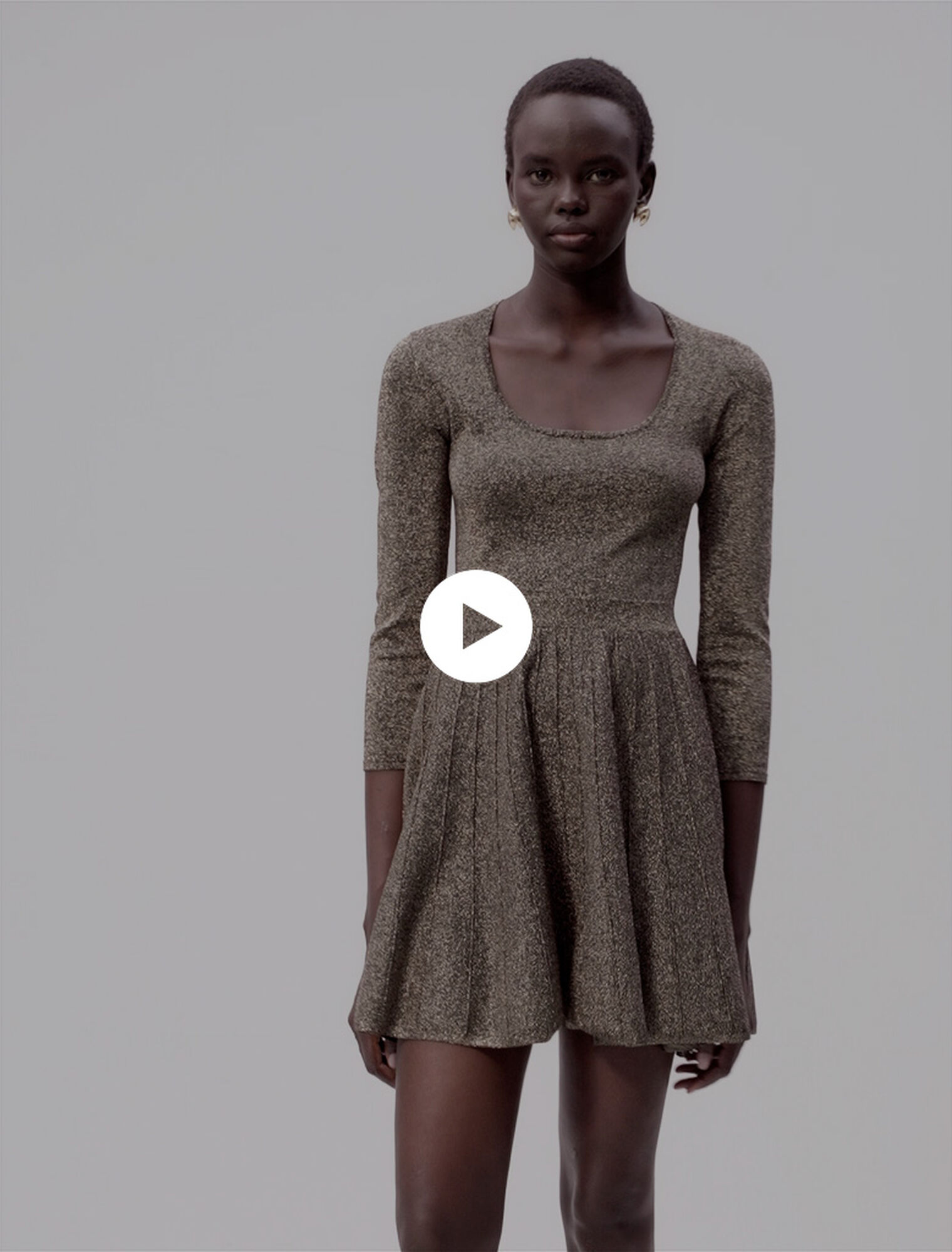 Vestido corto de punto brillante