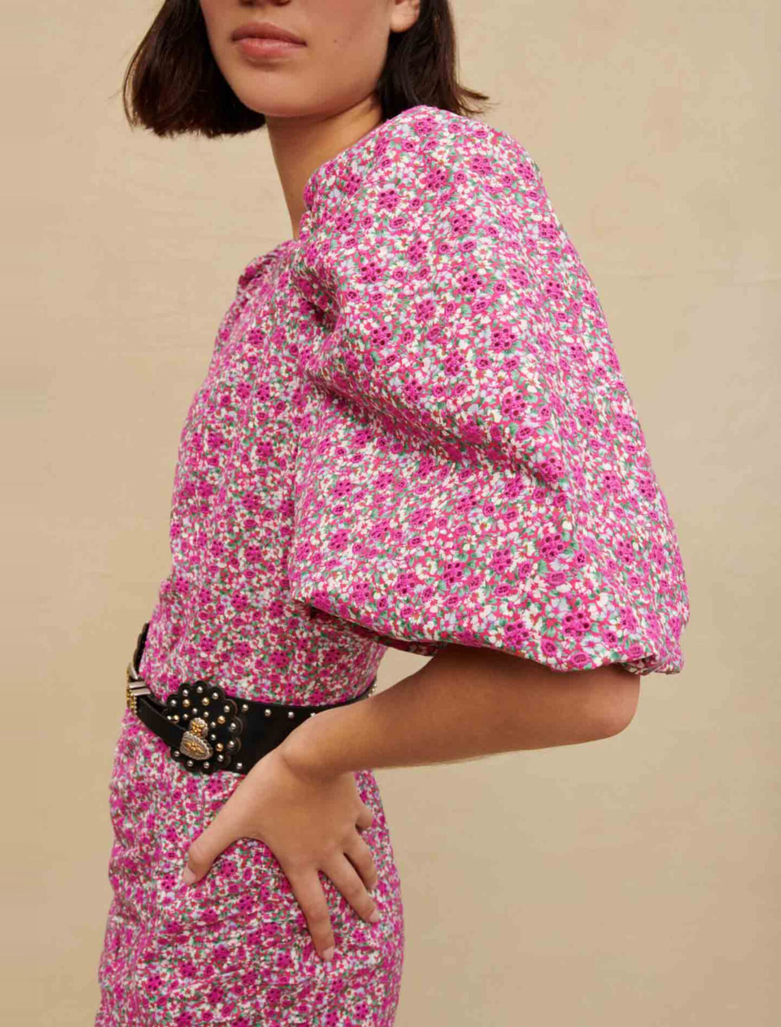 Vestido corto estampado floral