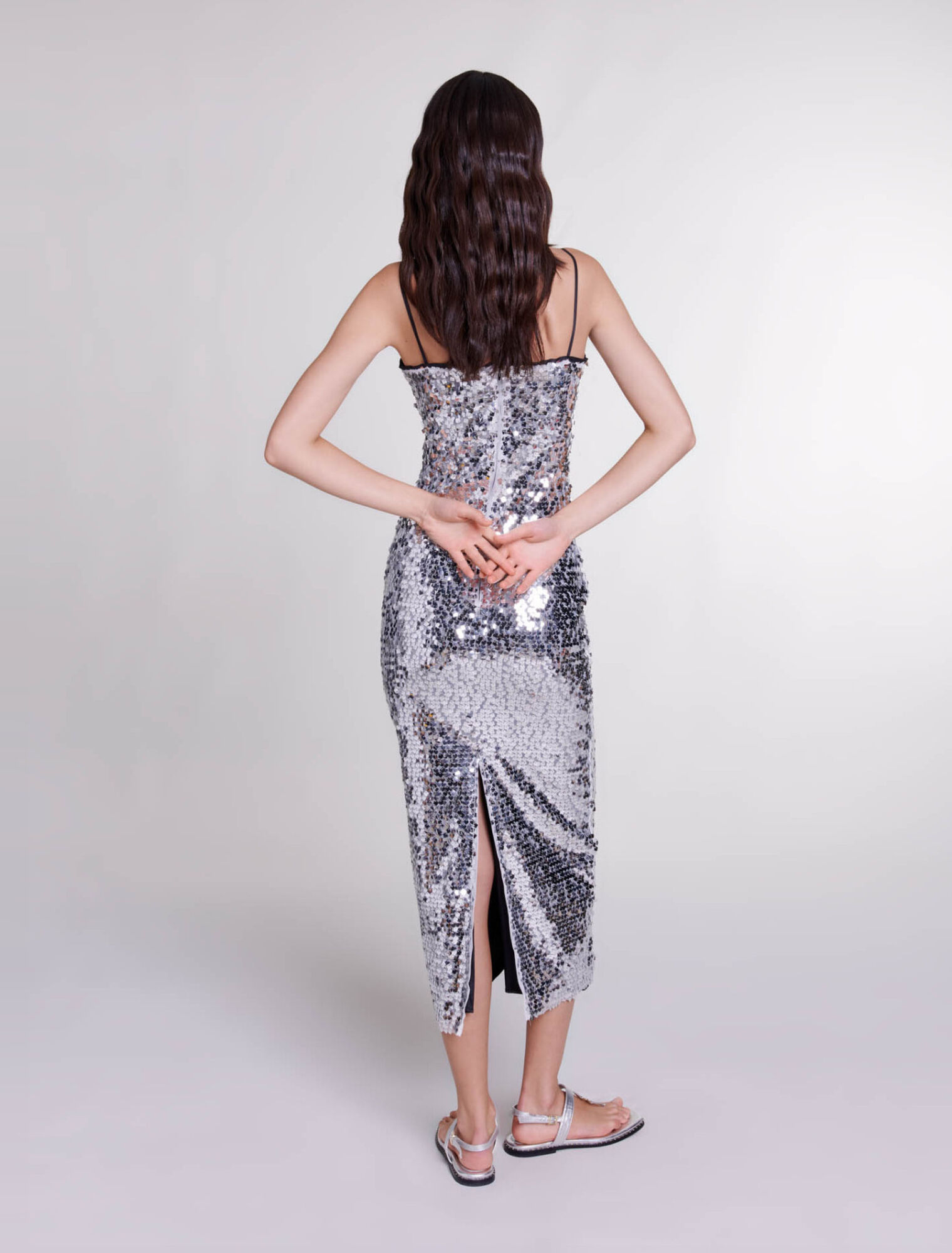 Vestido largo con lentejuelas