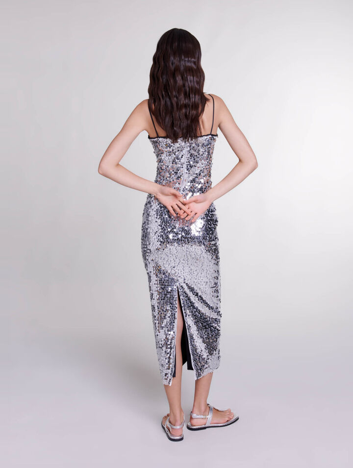 Vestido largo con lentejuelas