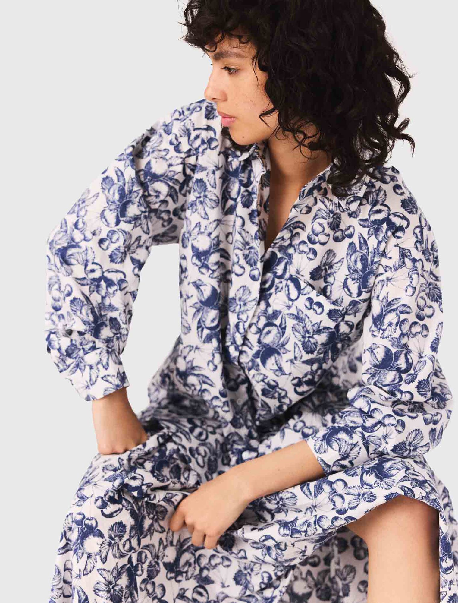 Camisa larga estampada