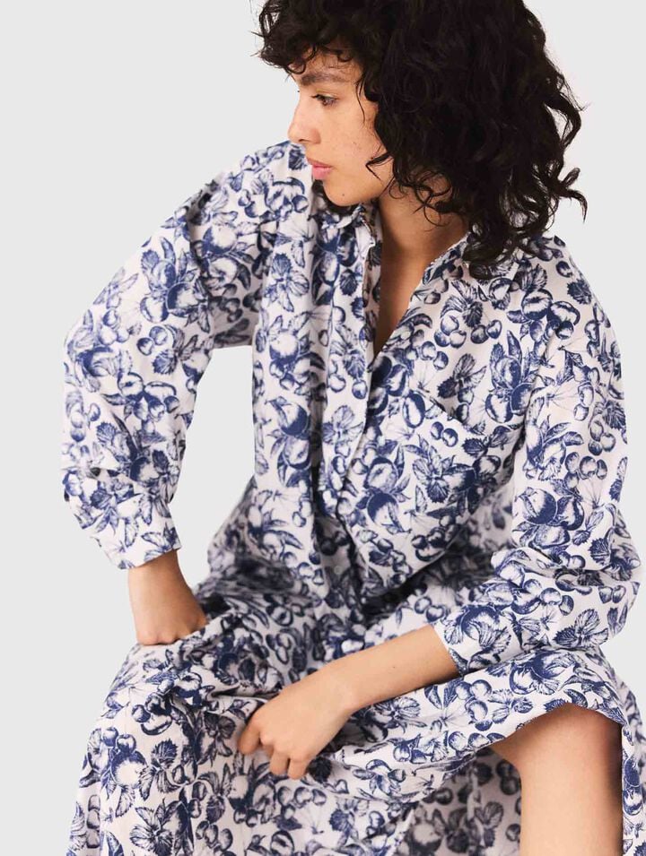 Camisa larga estampada