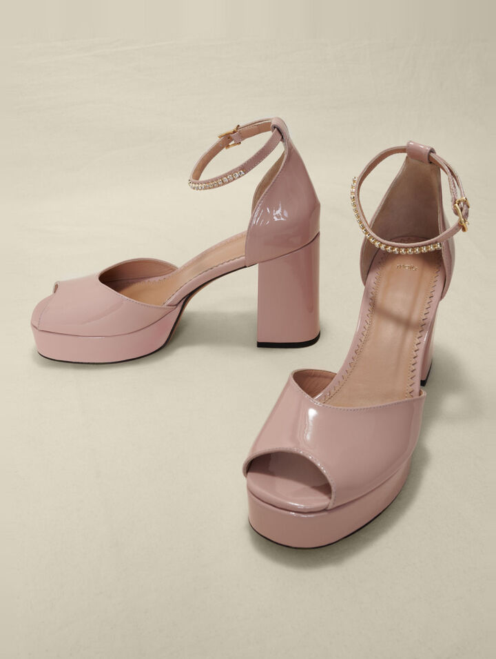 Sandalias de tacón de charol