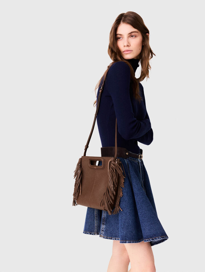 Bolso M de cuero granulado