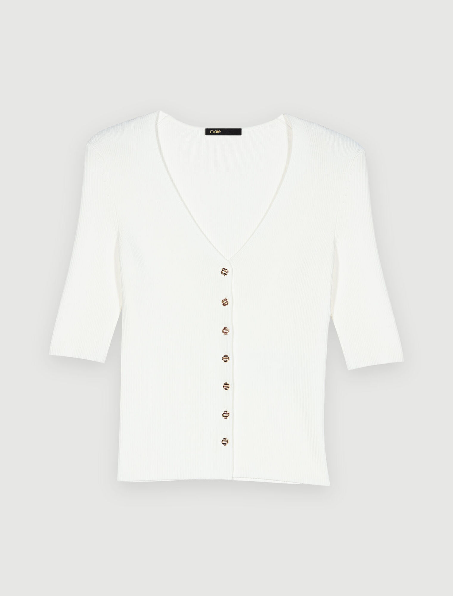 Camiseta cuello de pico canalé