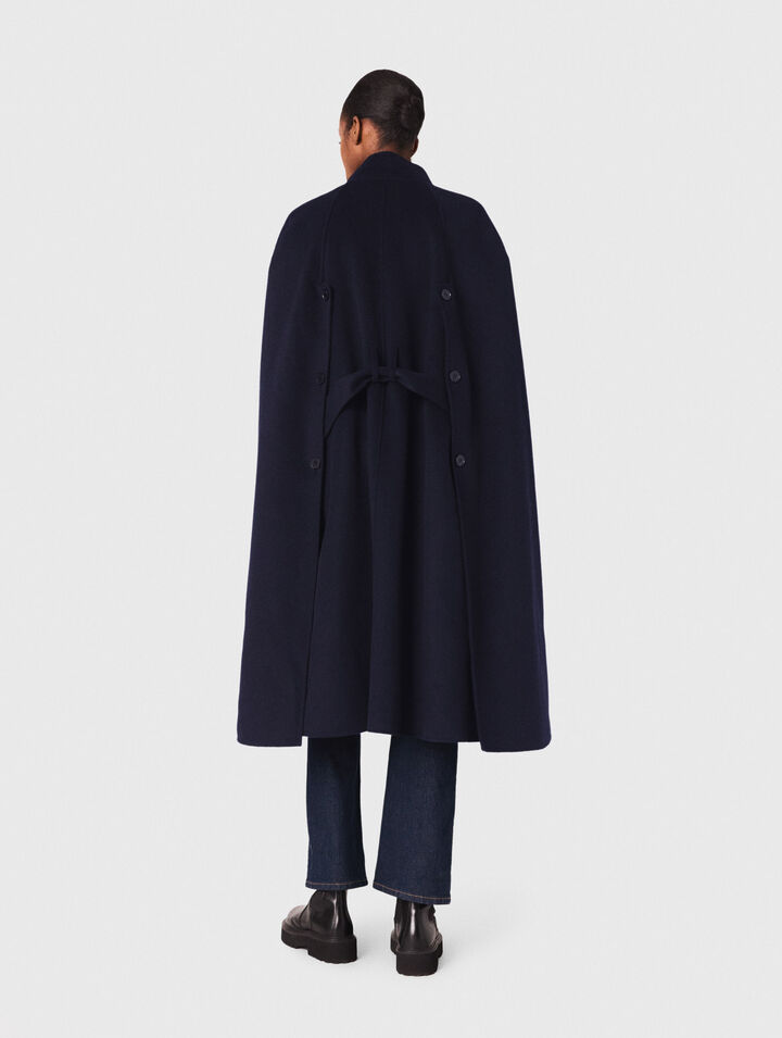 Abrigo largo reversible con capa