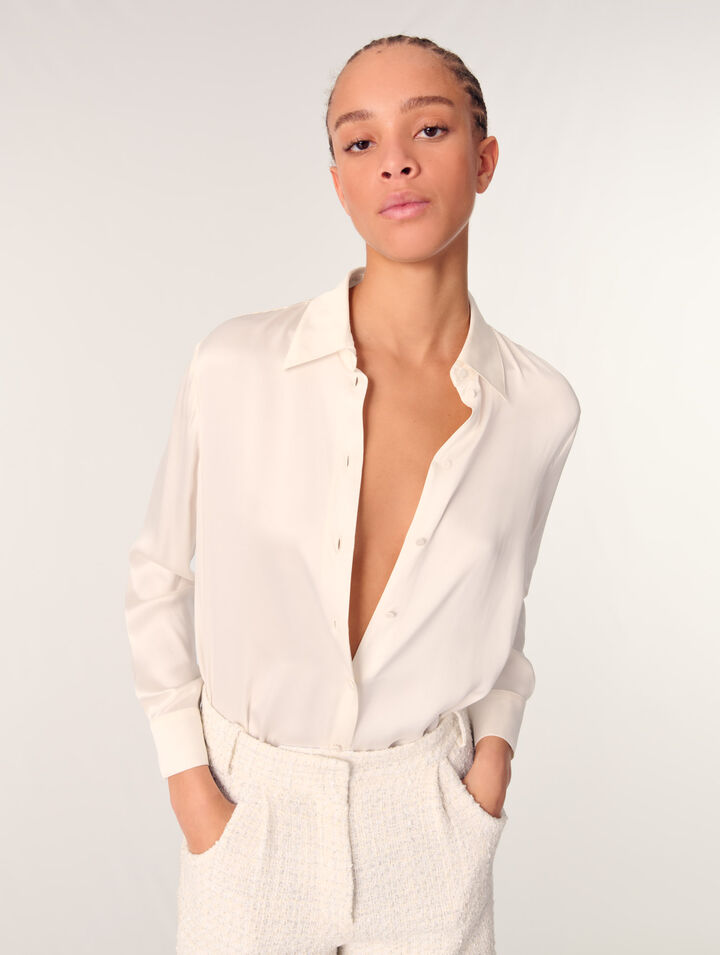 Camisa blanca de seda