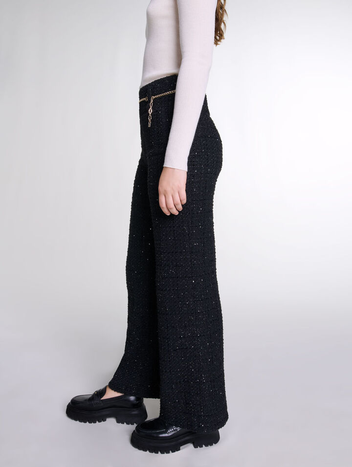 Pantalón de tweed lentejuelas