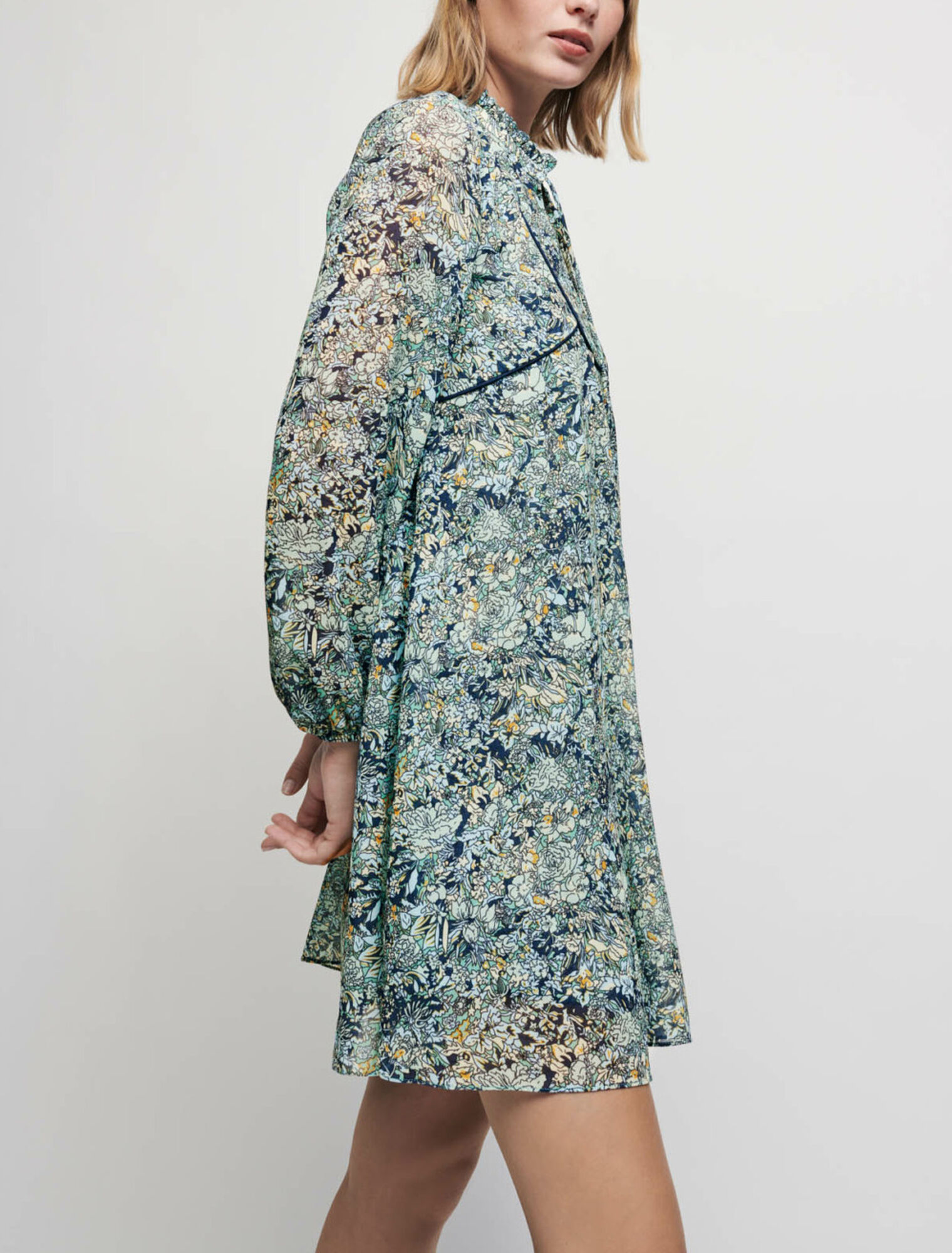 Vestido de gasa estampada