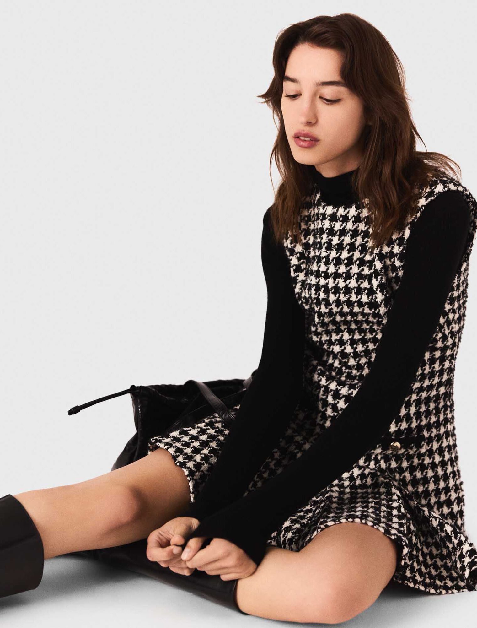 Vestido de tweed acampanado