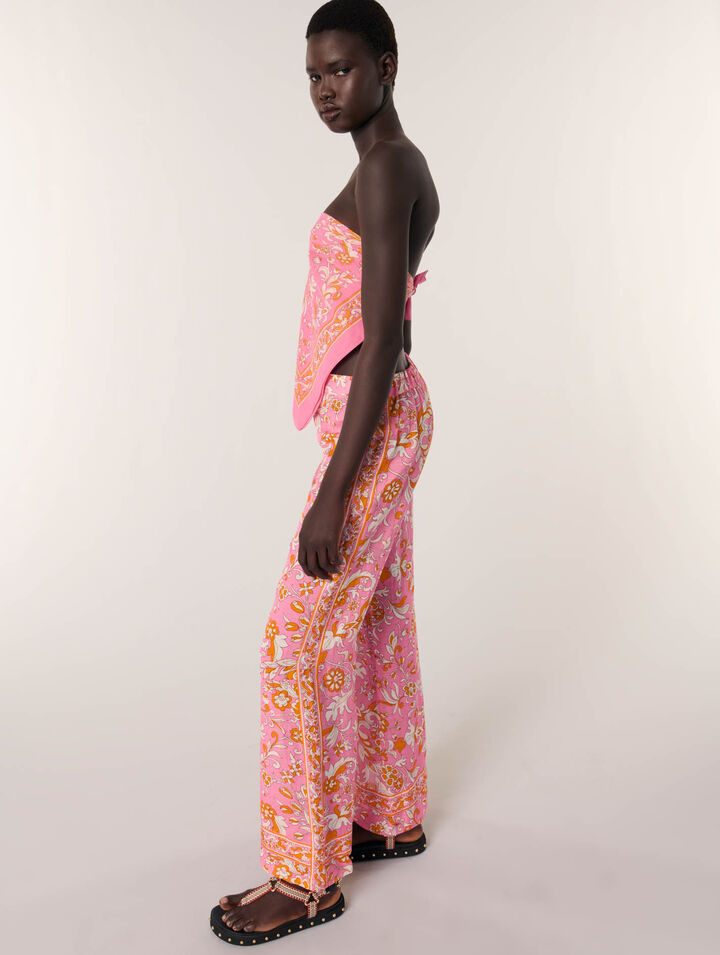 Pantalón de lino estampado