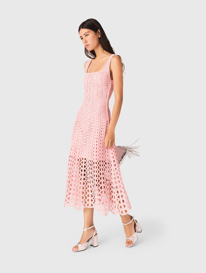 Vestido midi ganchillo con strass