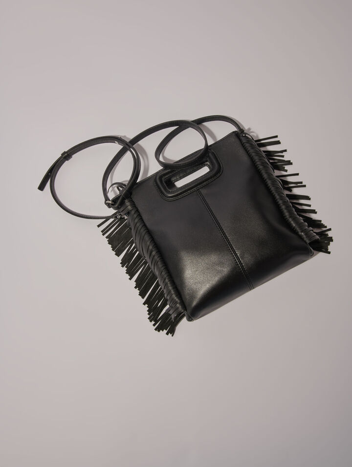 Bolso M de cuero con ojales