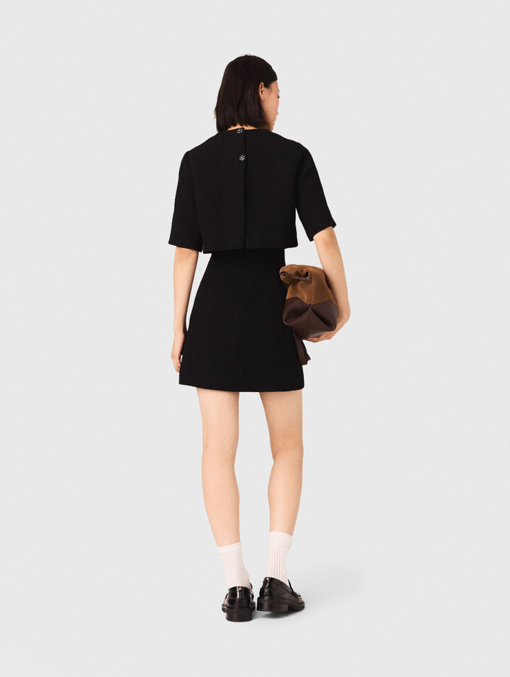 Vestido 2 en 1 de tweed brillante