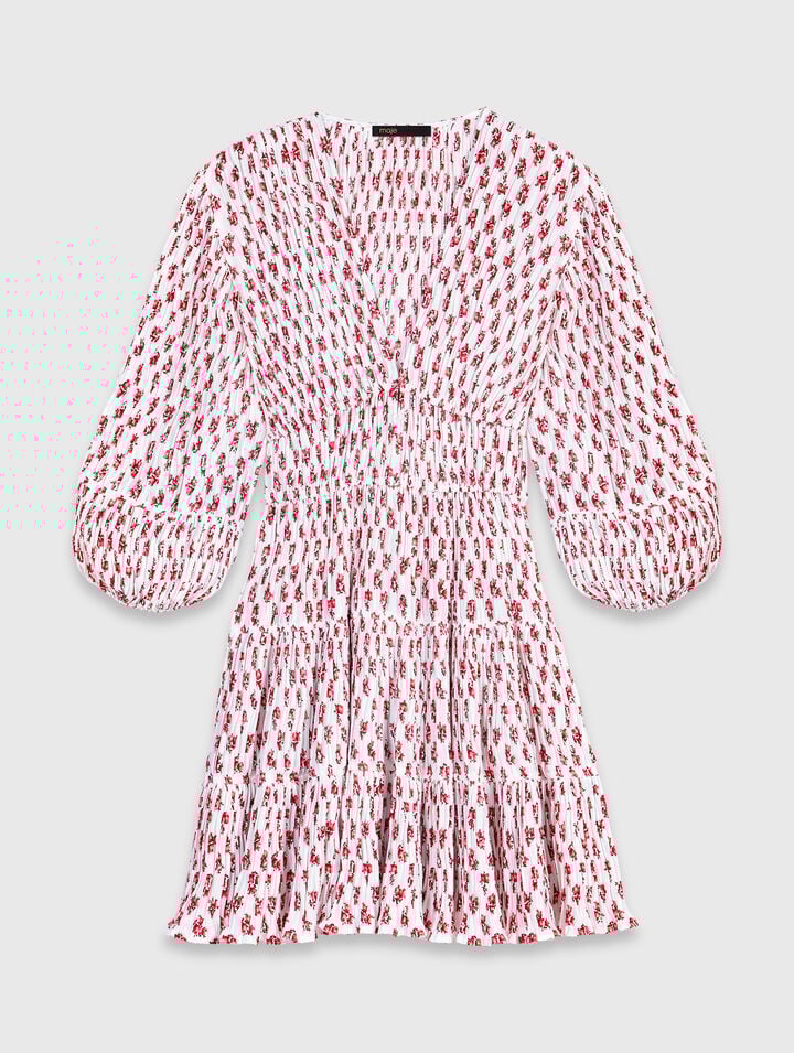 Vestido plisado estampado