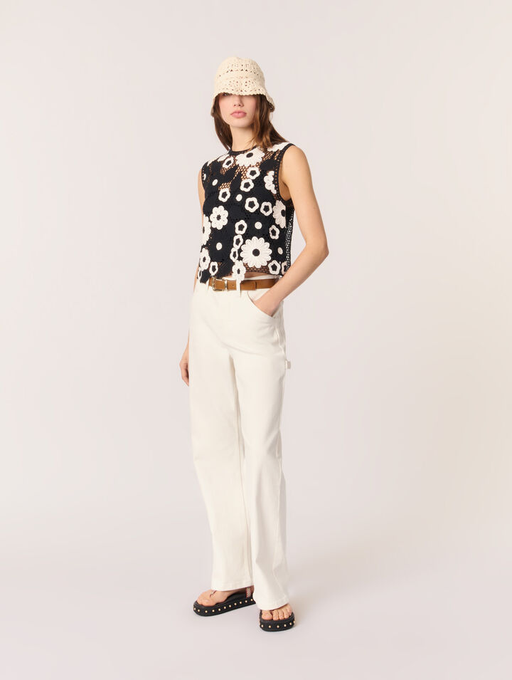 Top de ganchillo floral