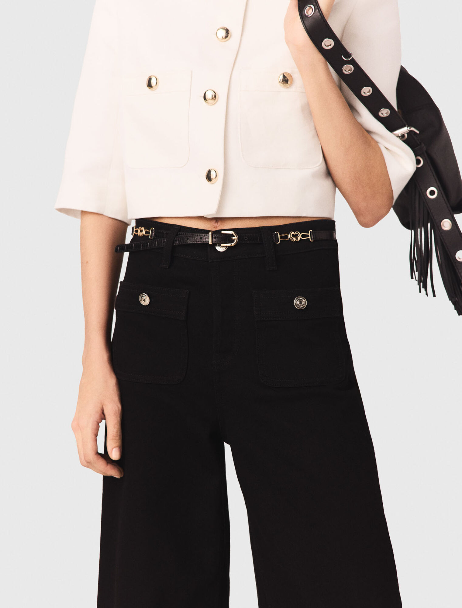 Cintur&oacute;n fino de piel efecto croco