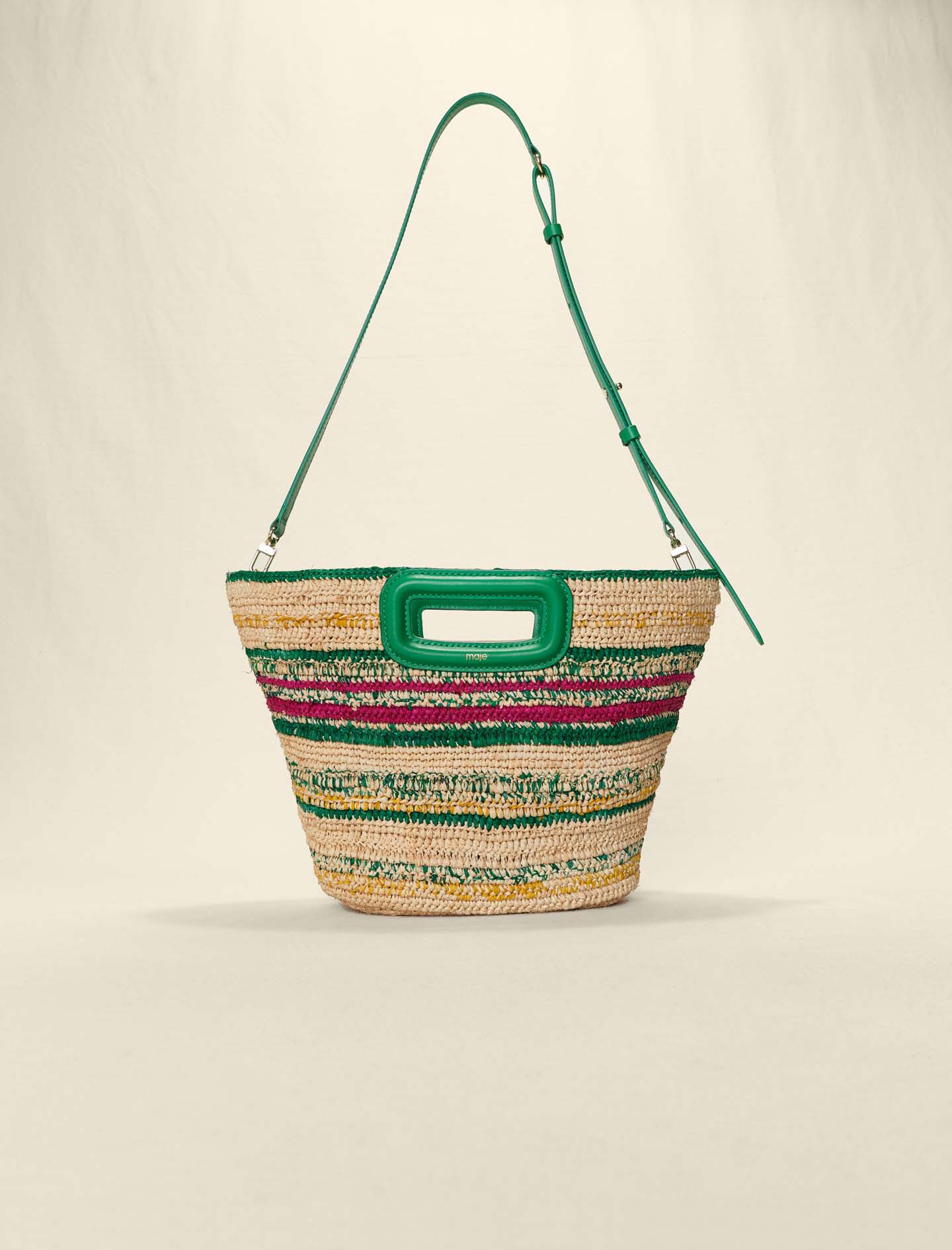 Mini cesta de rafia a rayas