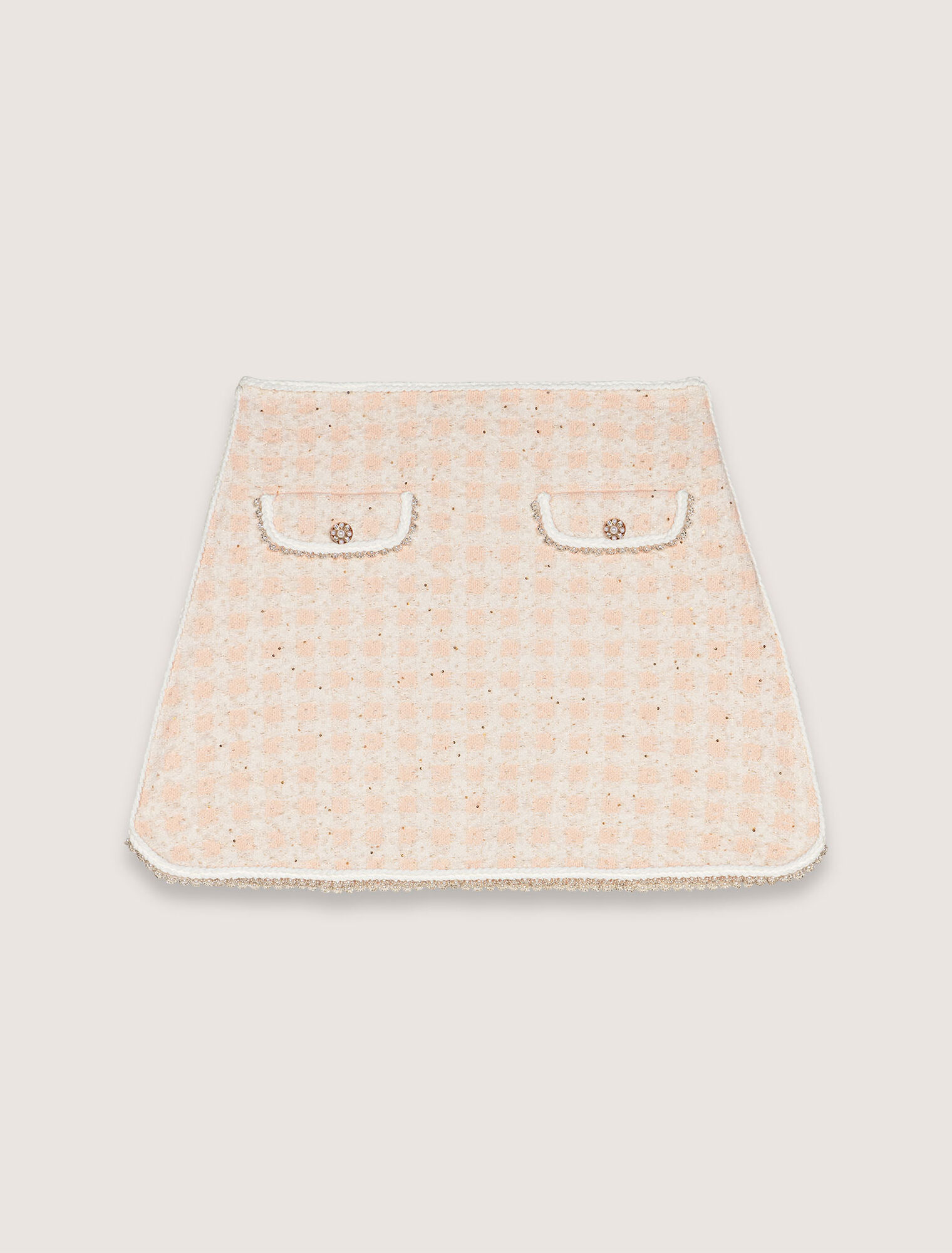 Falda corta de punto efecto tweed
