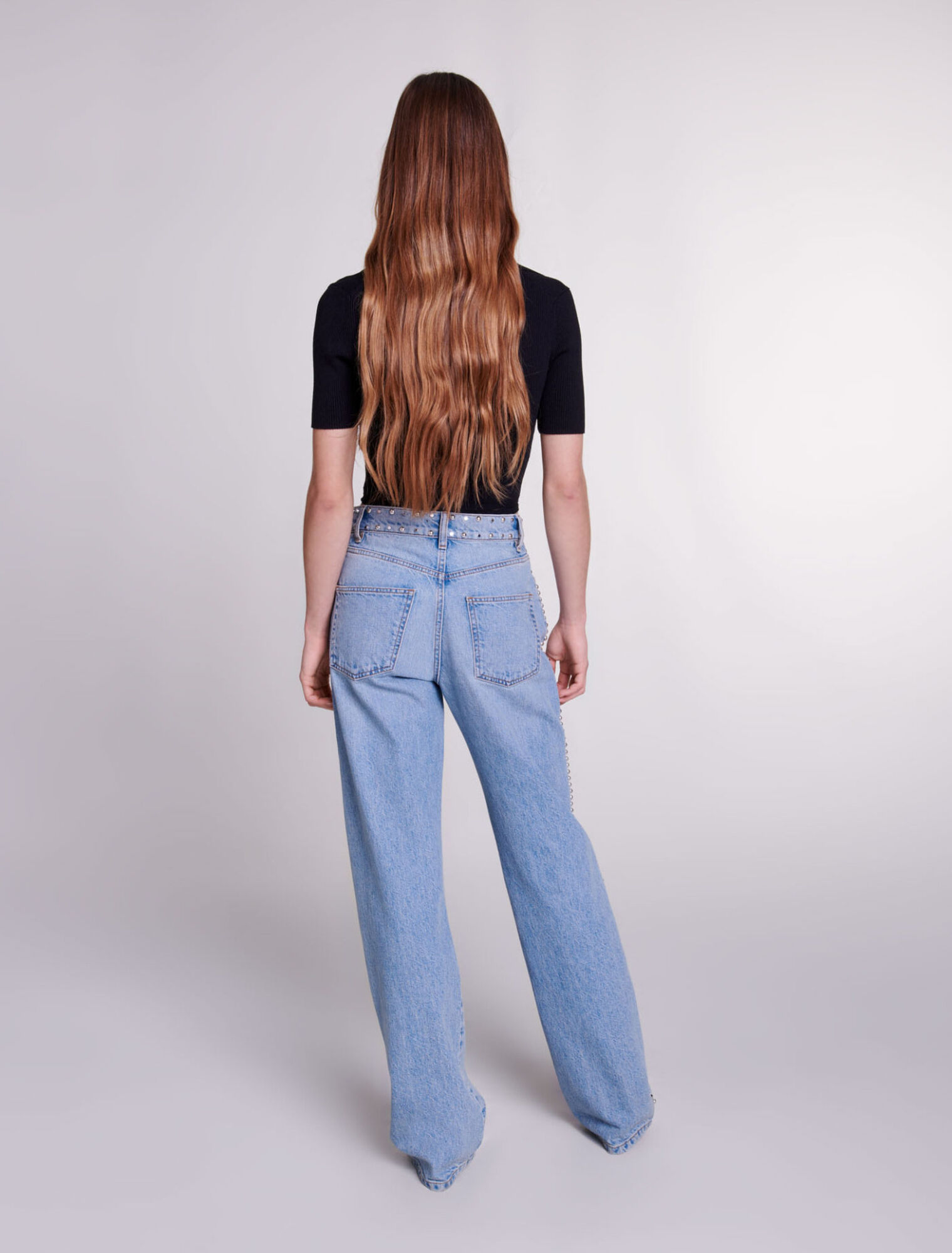 Top corto de punto con cordones