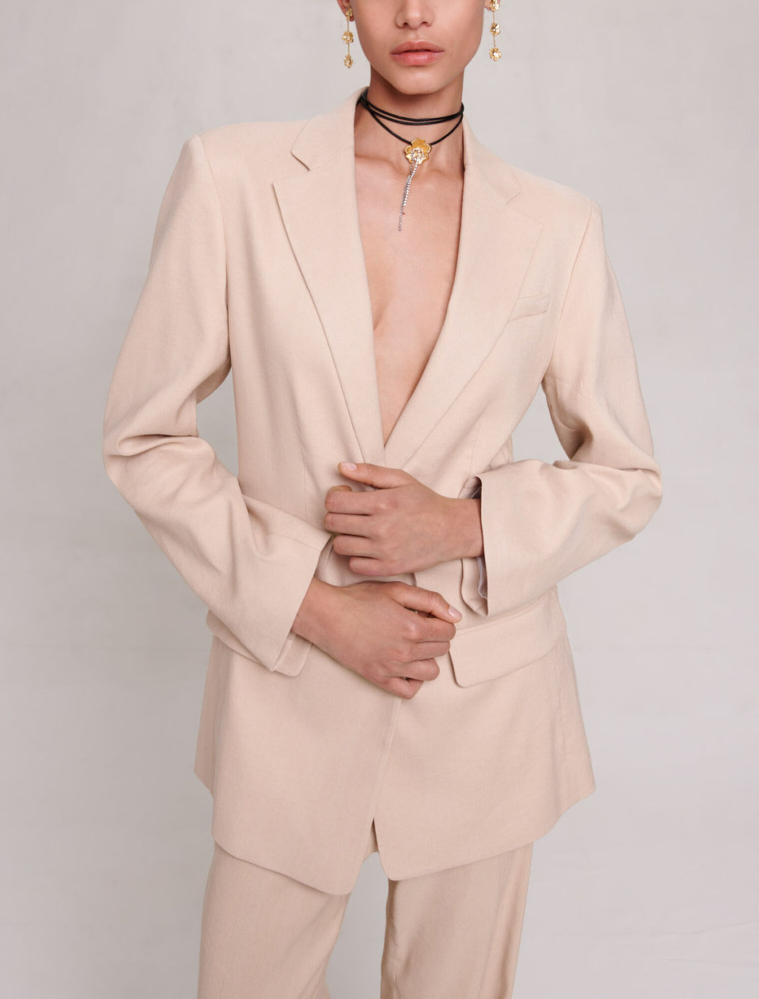 Chaqueta de mezcla de lino