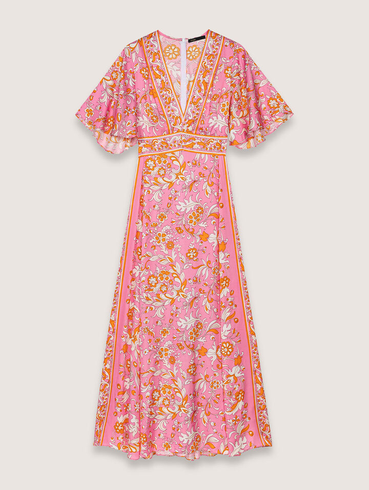 Vestido largo fluido estampado
