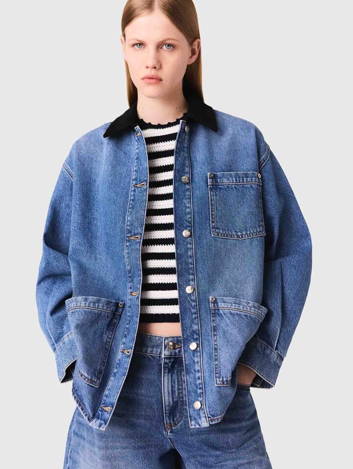 Chaqueta vaquera desgastada