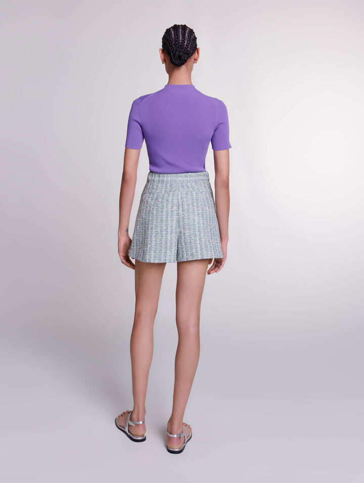 Pantalón corto de tweed