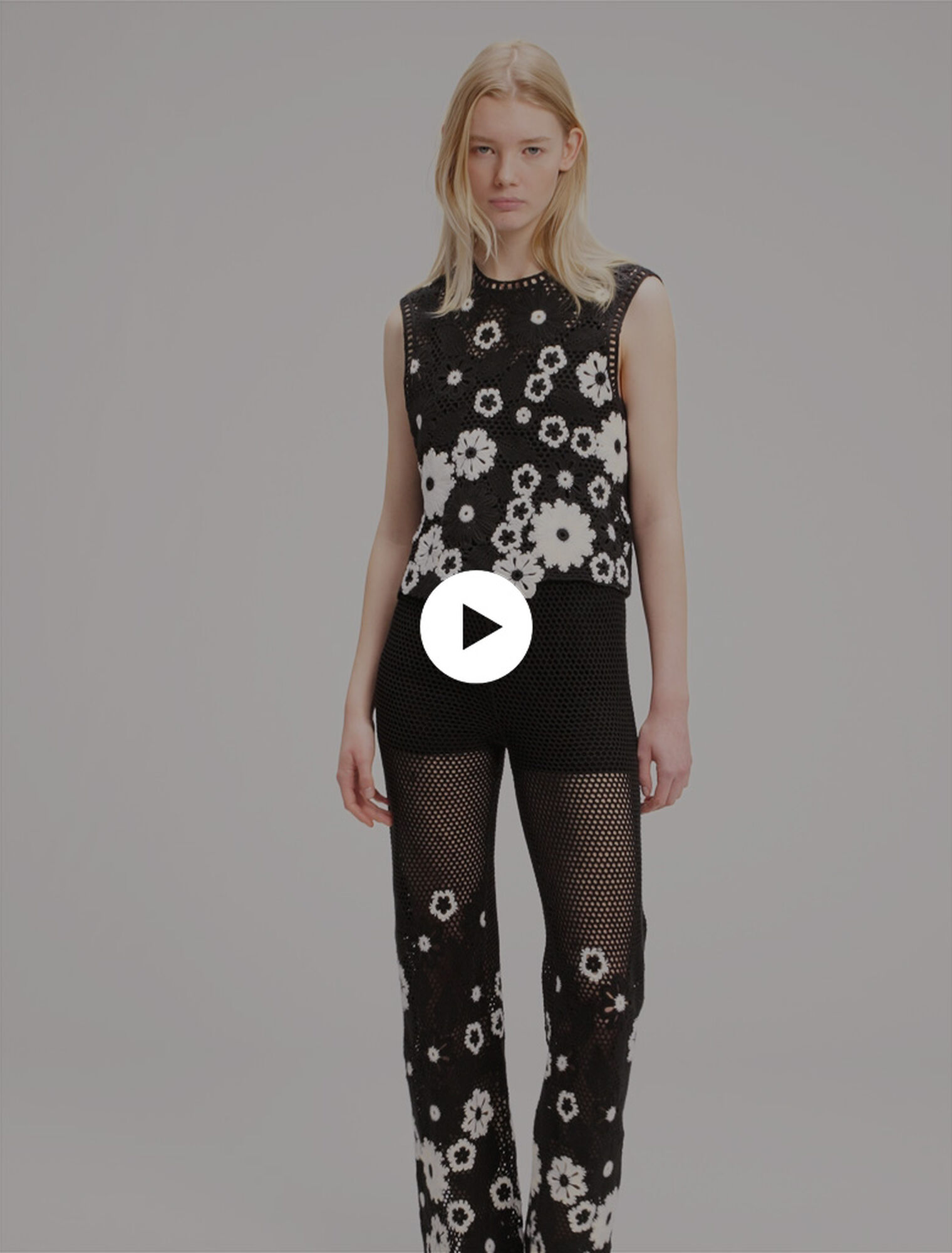 Pantalón de ganchillo floral