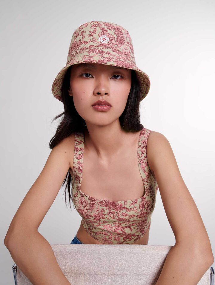 Gorro bob de algodón estampado