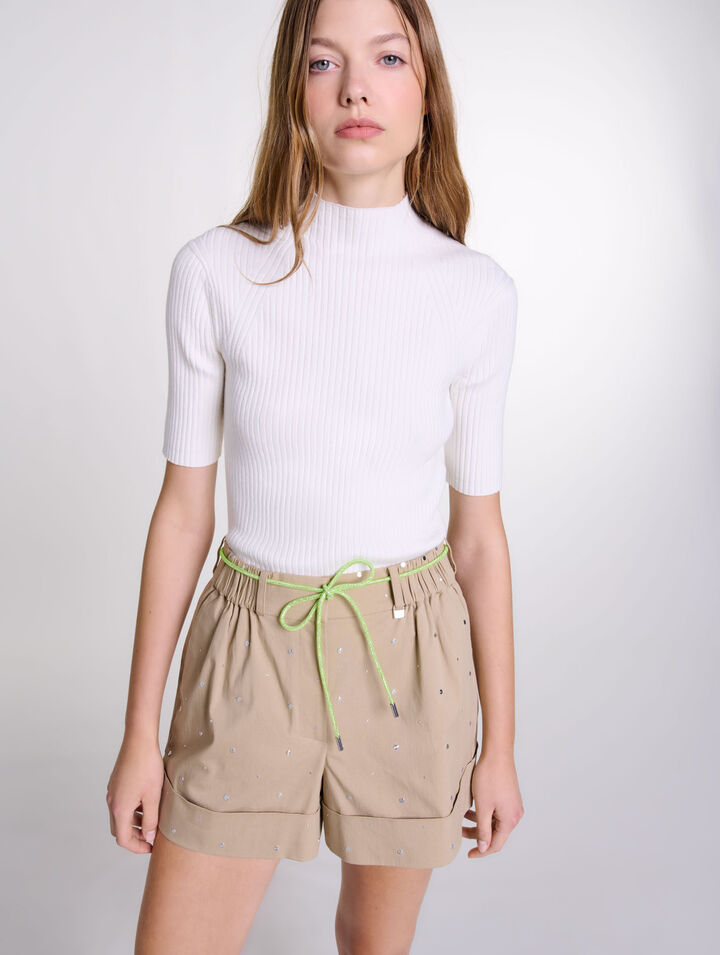 Short de algodón con tachuelas