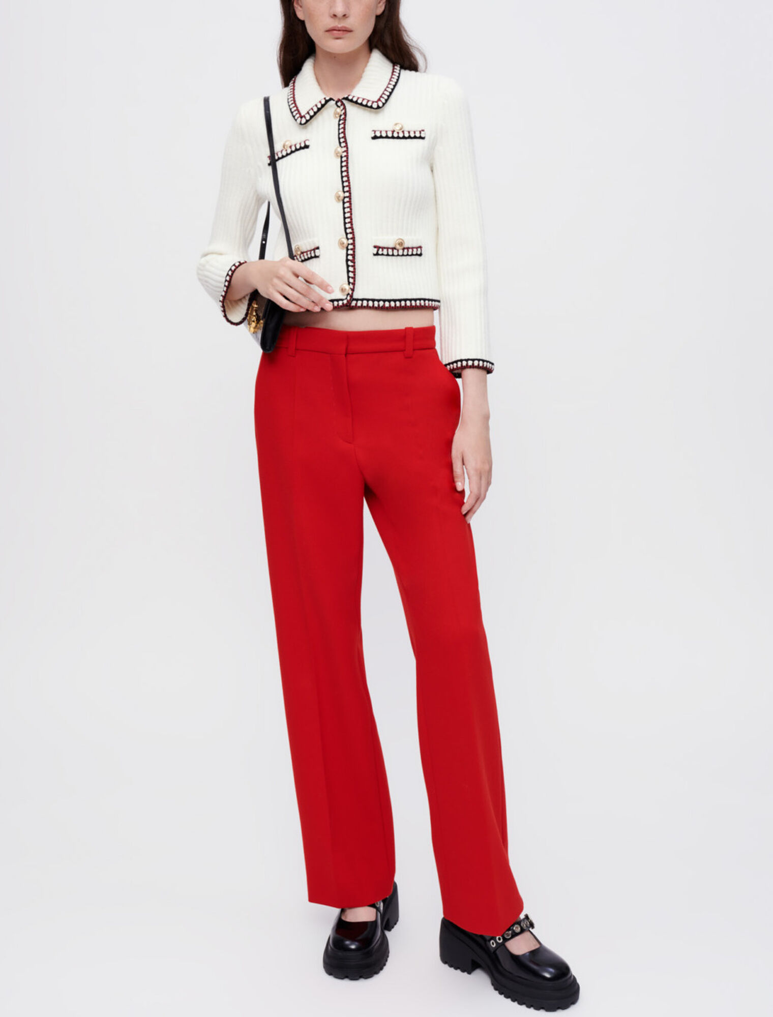 Pantalones de traje amplios rojos