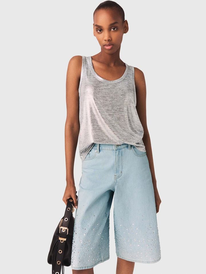 Camiseta de tirantes metalizada