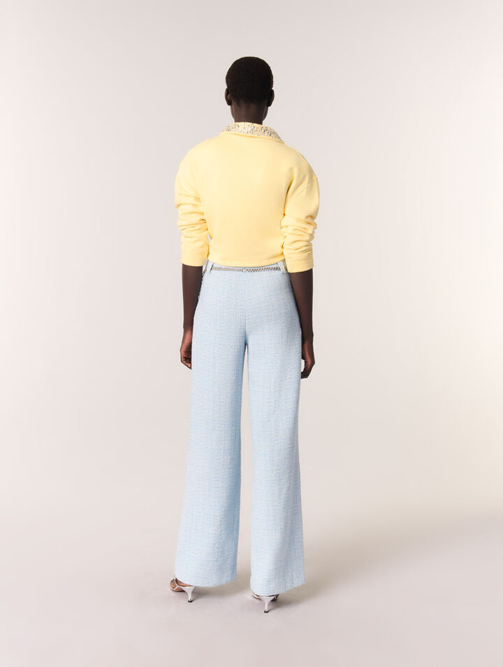 Pantalón de tweed con cinturón
