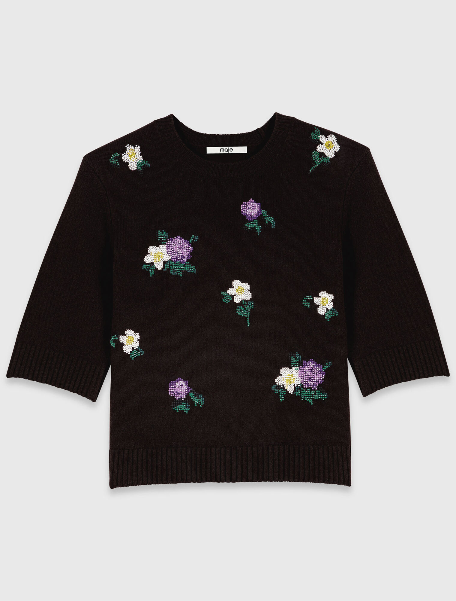 Jersey con bordados florales