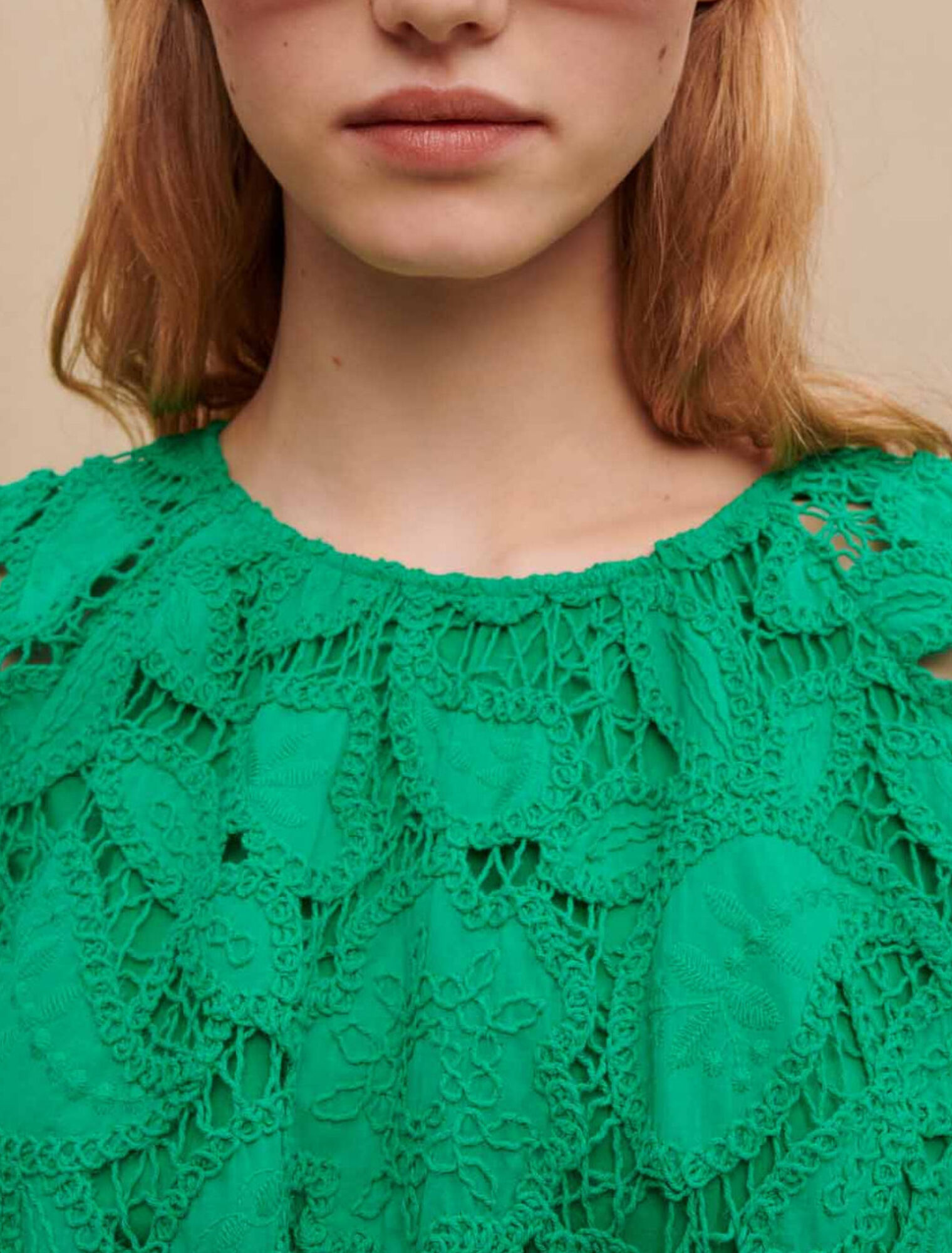 Vestido corto de algodón bordado