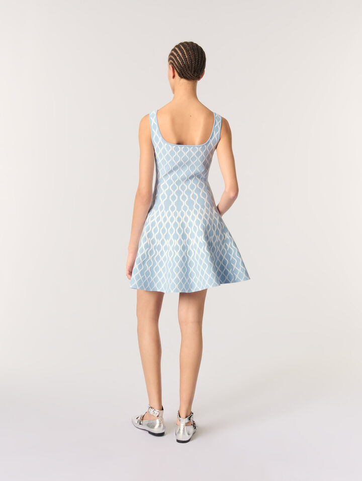 Vestido corto de punto jacquard