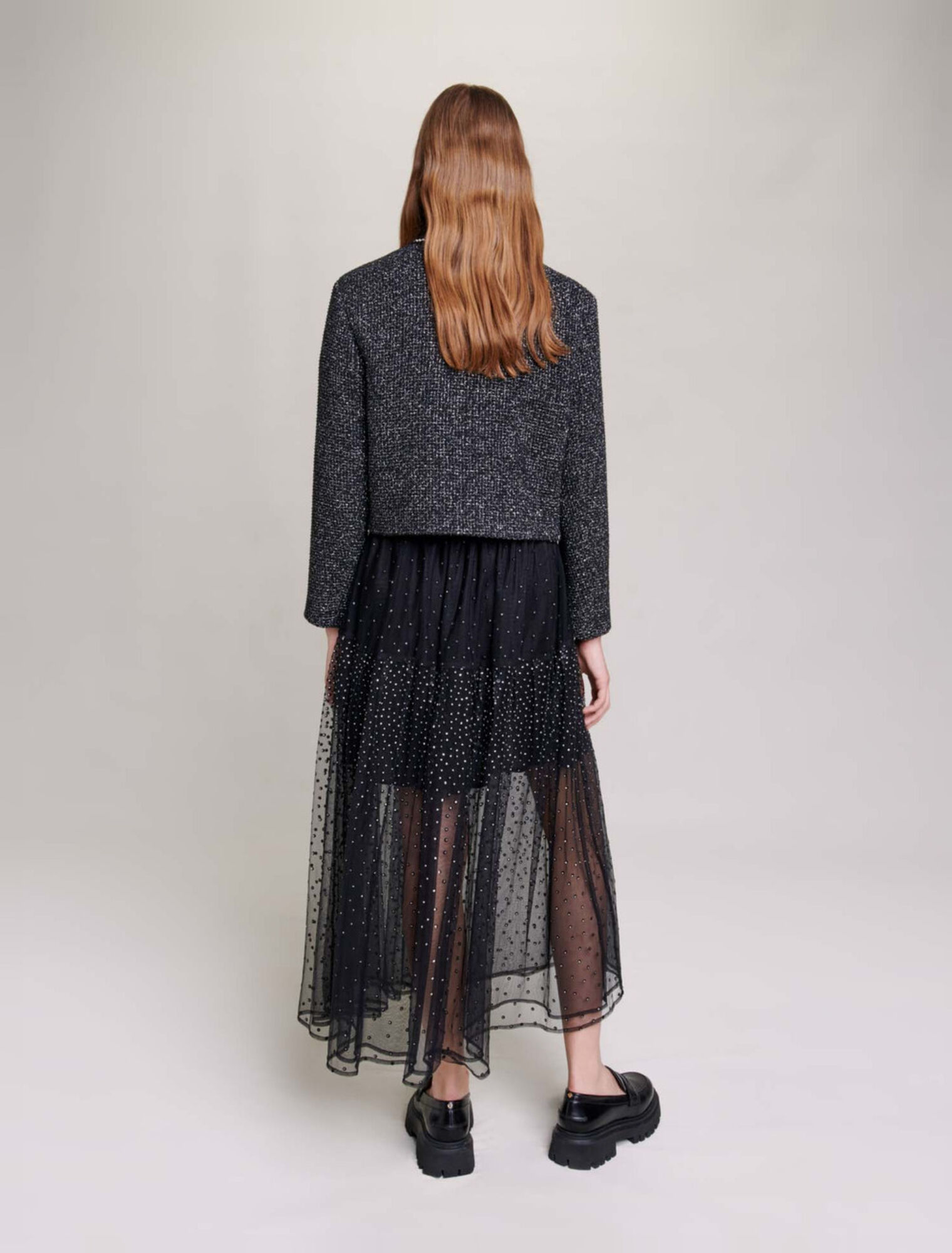 Chaqueta corta con perlas