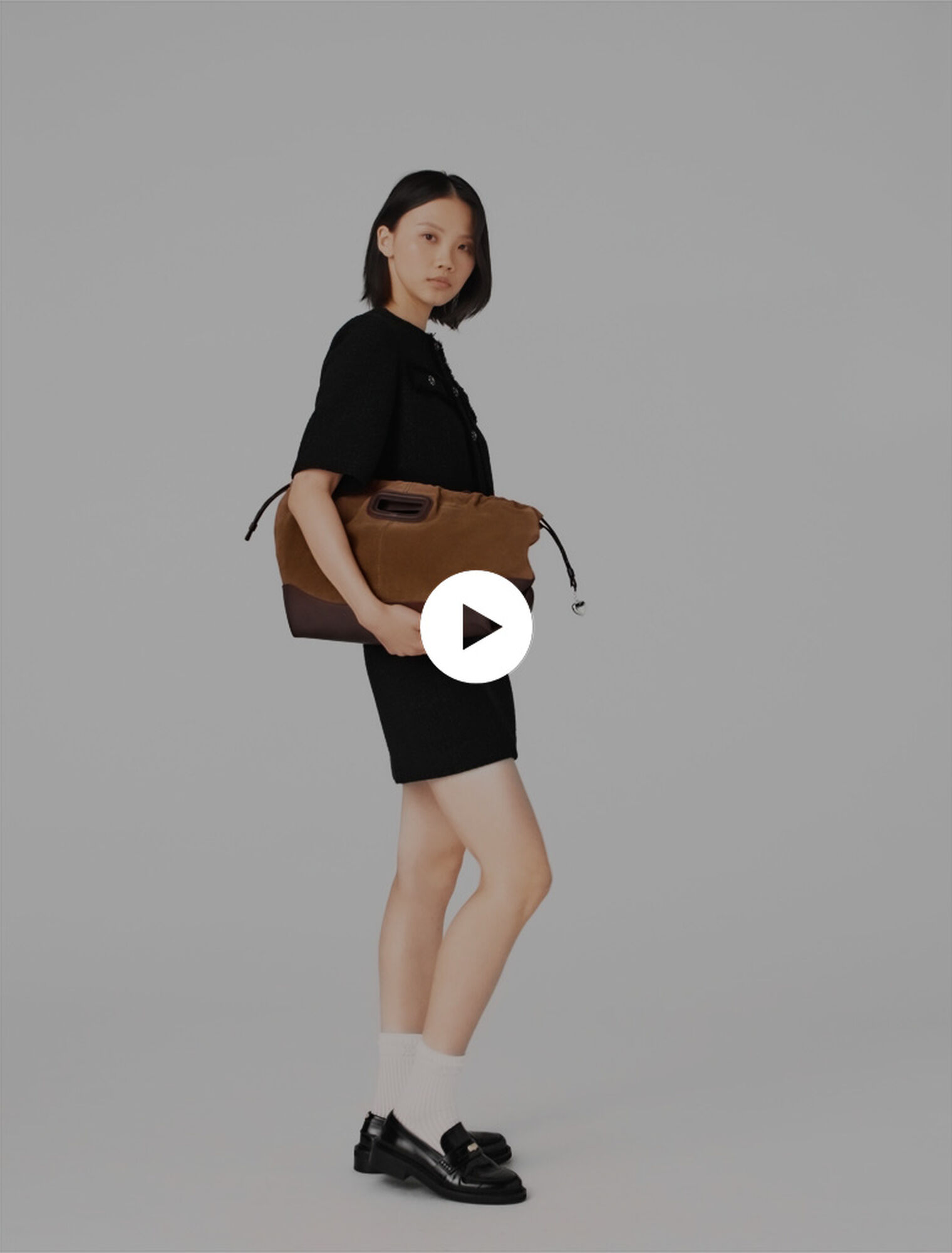 Vestido 2 en 1 de tweed brillante